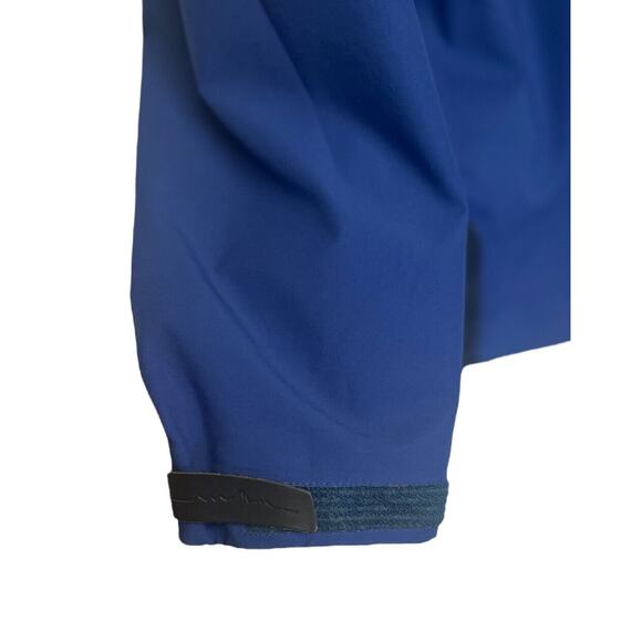 Patagonia Rain Jacket Mens Size Medium Hooded Elbow Patches Blue Full Zip EUC - Picture 9 of 11